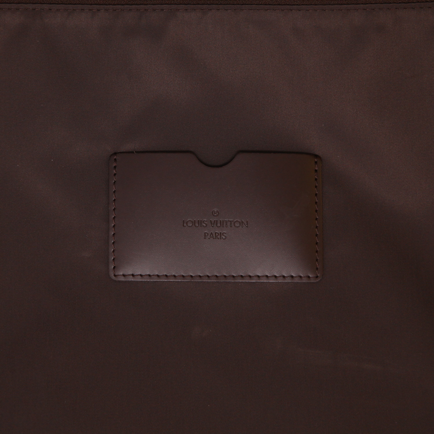 Louis Vuitton  Pegase rigid suitcase  in ebene damier canvas  and brown leather - Detail D2