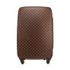 Louis Vuitton  Pegase rigid suitcase  in ebene damier canvas  and brown leather - Detail D5 thumbnail