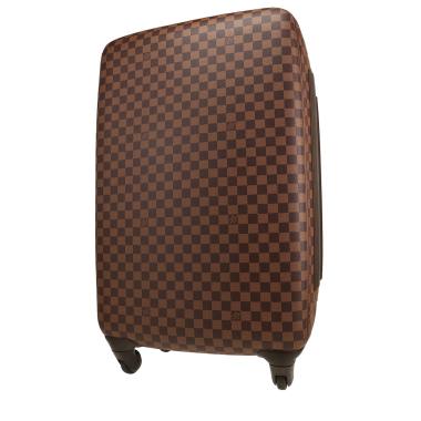 Valigia rigida Louis Vuitton  Pegase in tela a scacchi ebana e pelle marrone