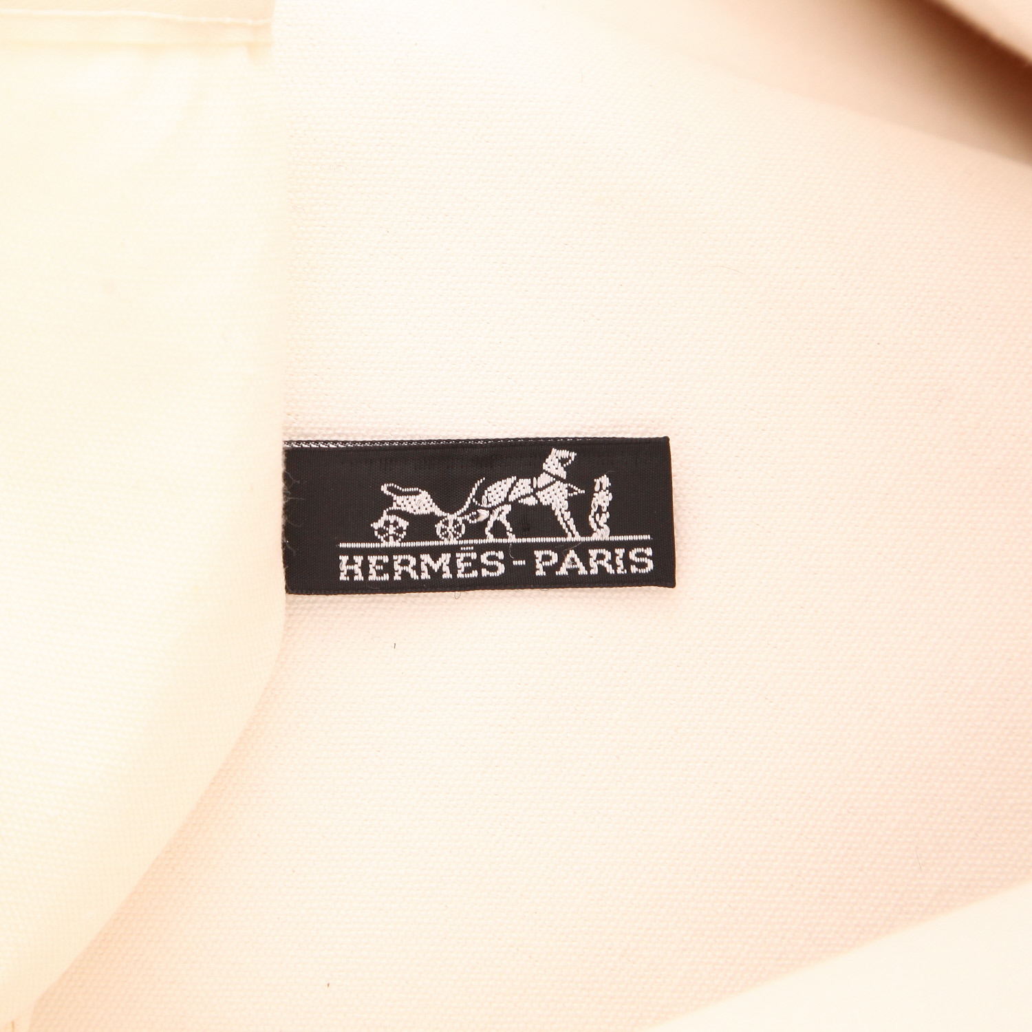 Bolso Cabás Hermès   modelo grande  en lona cruda - Detail D2