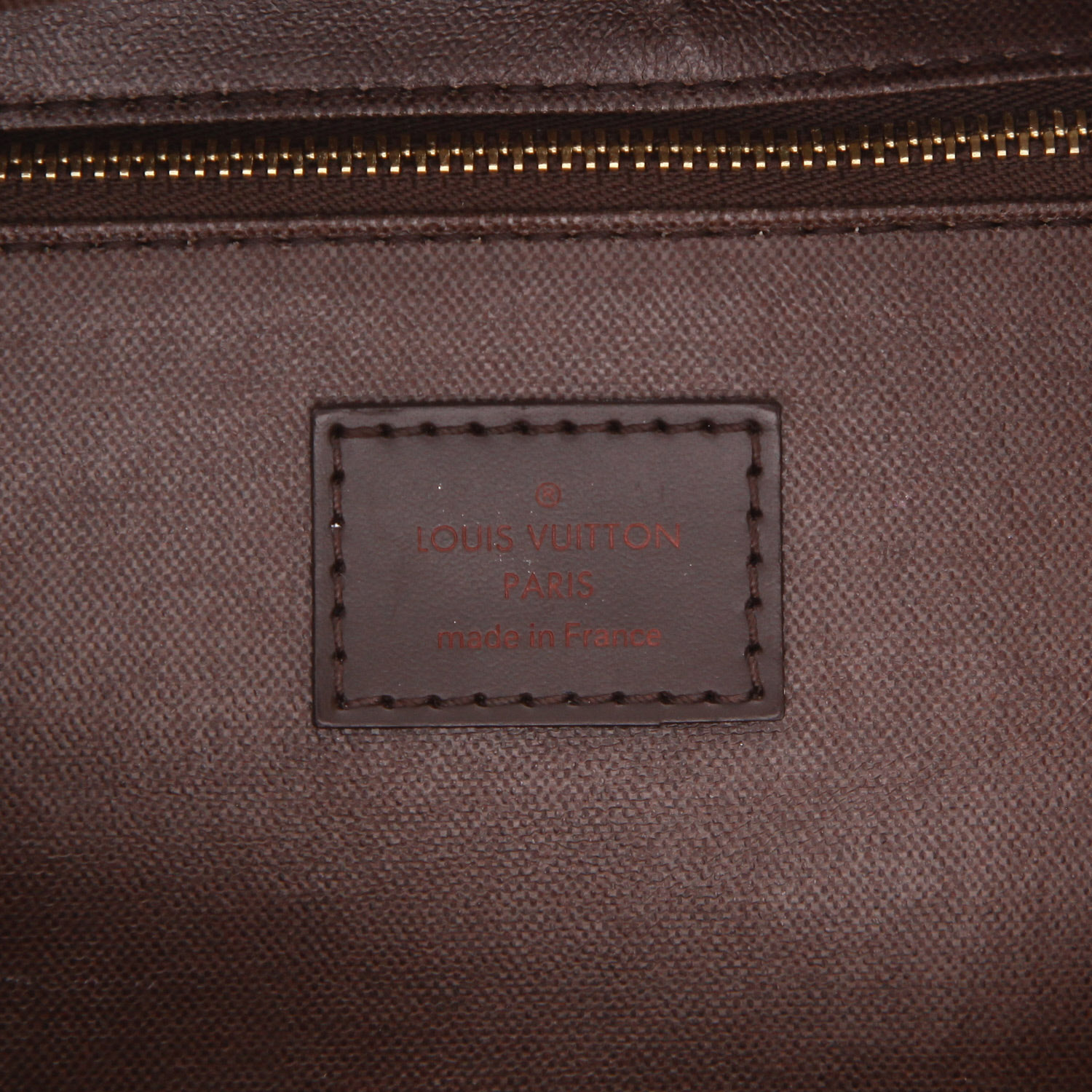 Louis Vuitton  Dopp Kit toilet set  in ebene damier canvas  and brown leather - Detail D2