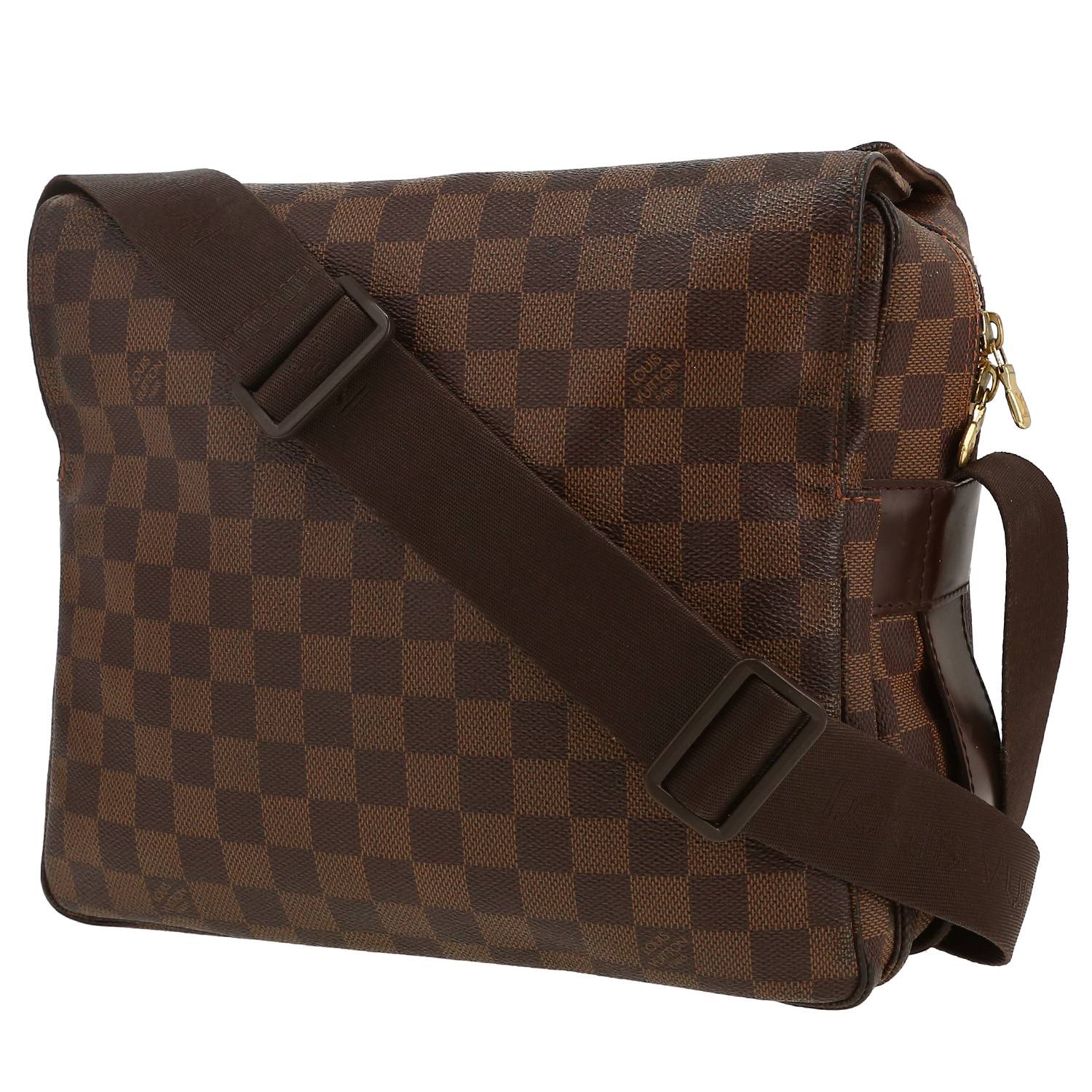 Louis Vuitton Naviglio shoulder bag in ebene damier canvas and brown leather