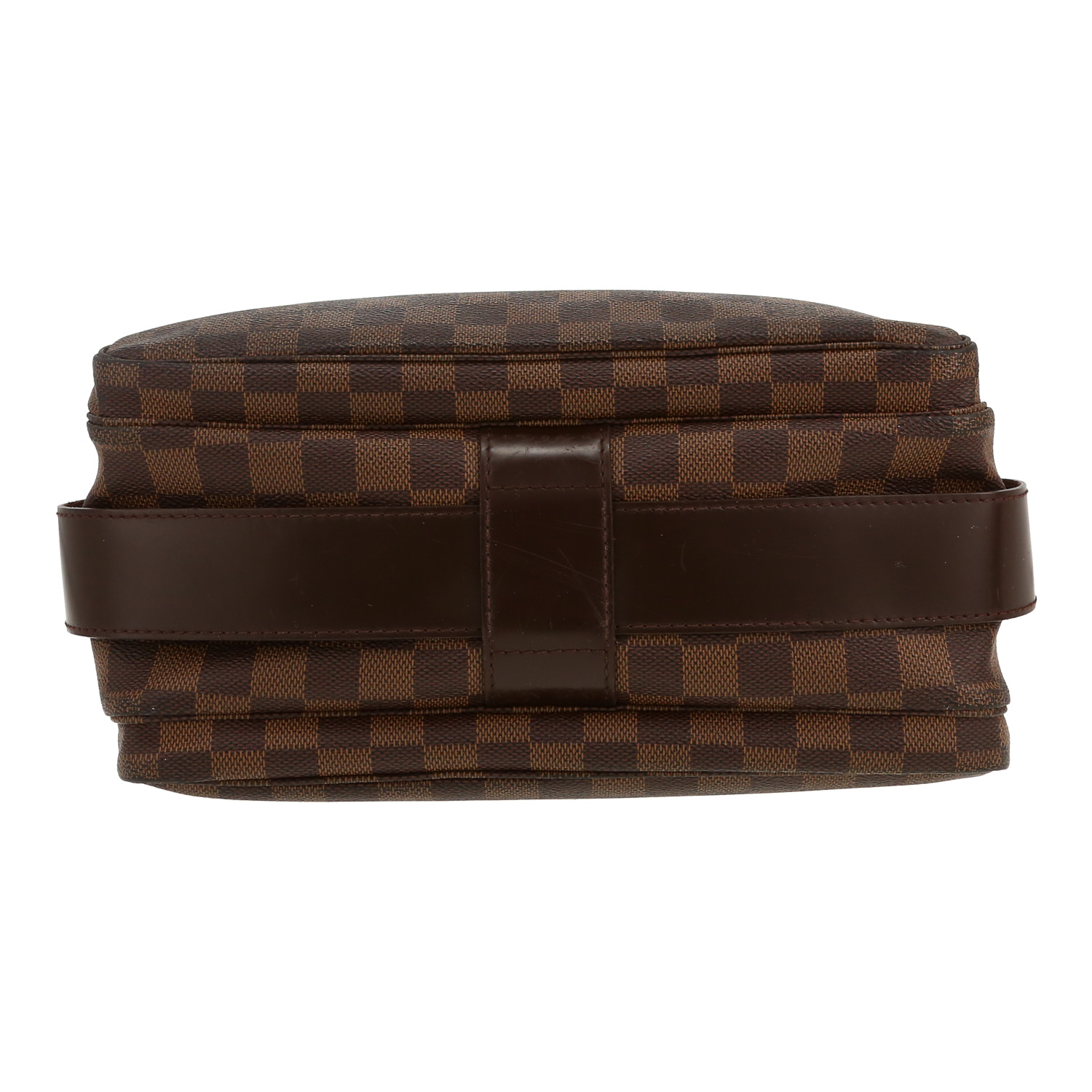 Bolso bandolera Louis Vuitton  Naviglio en lona a cuadros ébano y cuero marrón - Detail D1