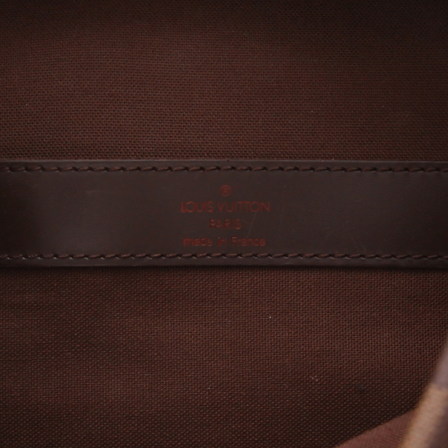 Sac bandoulière Louis Vuitton  Naviglio en toile damier ébène et cuir marron - Detail D2