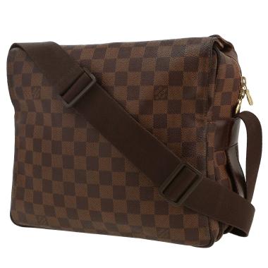 Sac bandoulière Louis Vuitton  Naviglio en toile damier ébène et cuir marron