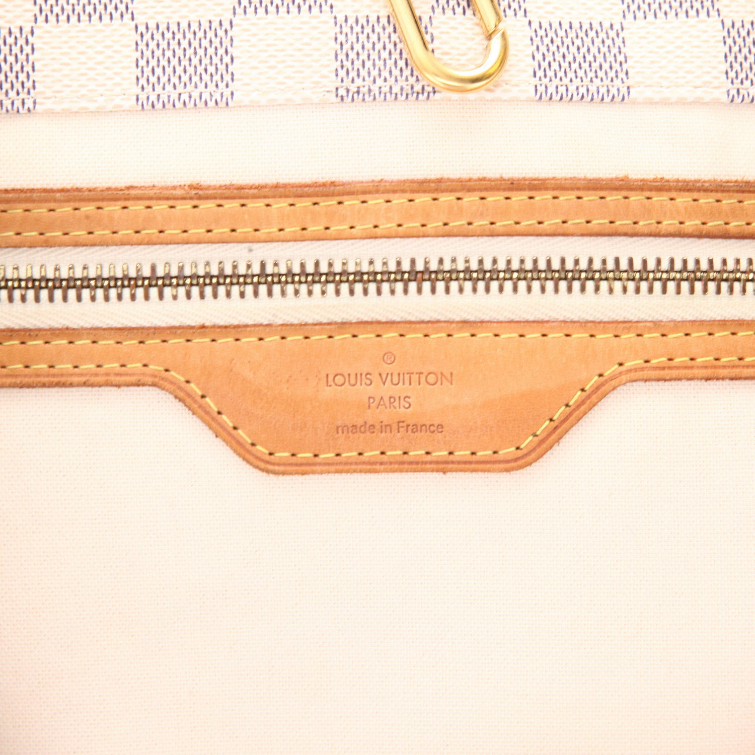 Bolso Cabás Louis Vuitton   modelo grande  en lona a cuadros azul celeste - Detail D2