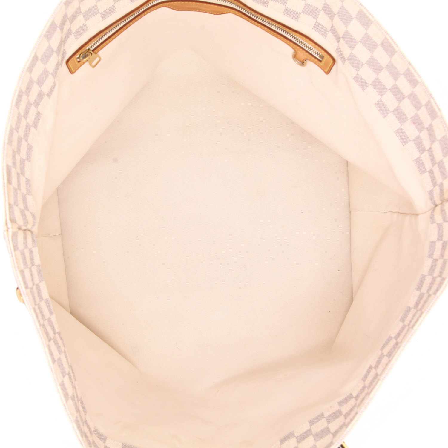 Shopping bag Louis Vuitton   modello grande  in tela a scacchi azzurro - Detail D3