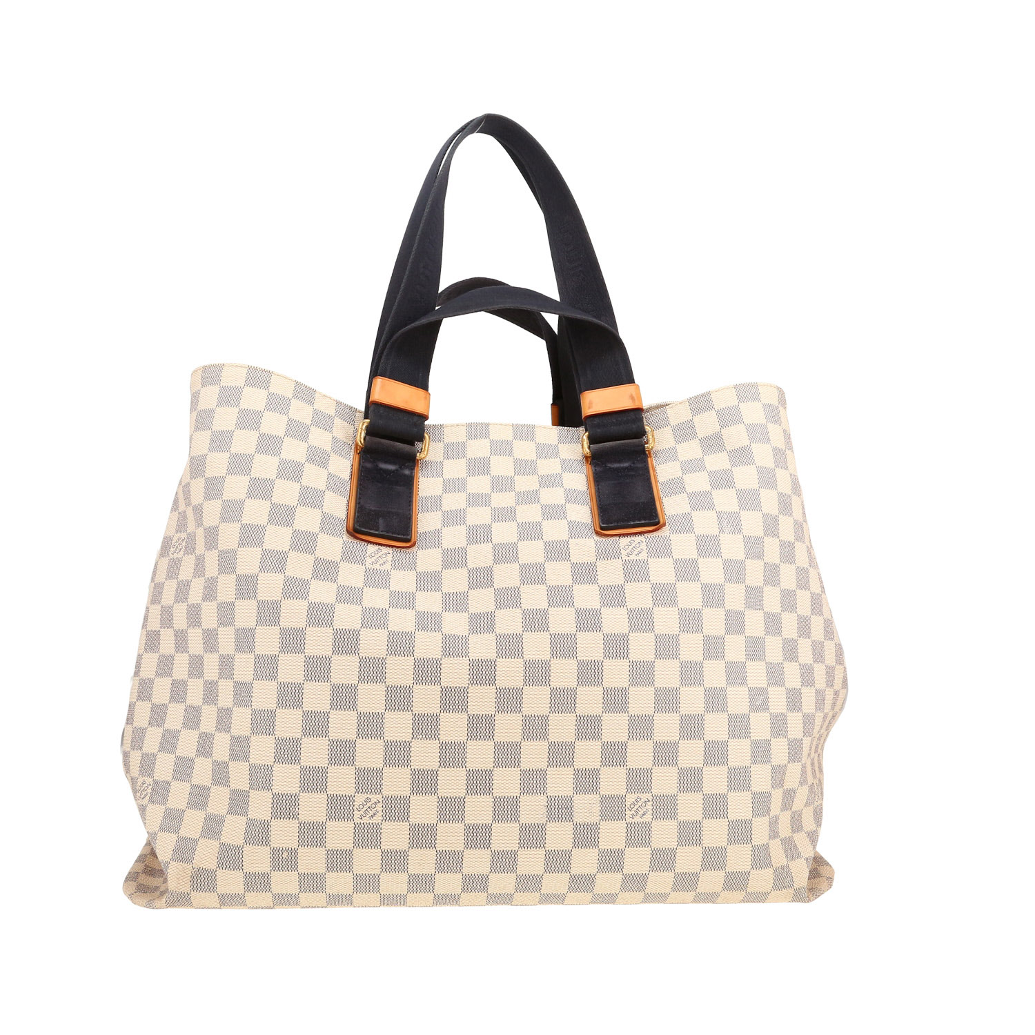 Sac cabas Louis Vuitton   grand modèle  en toile damier azur - Detail D7