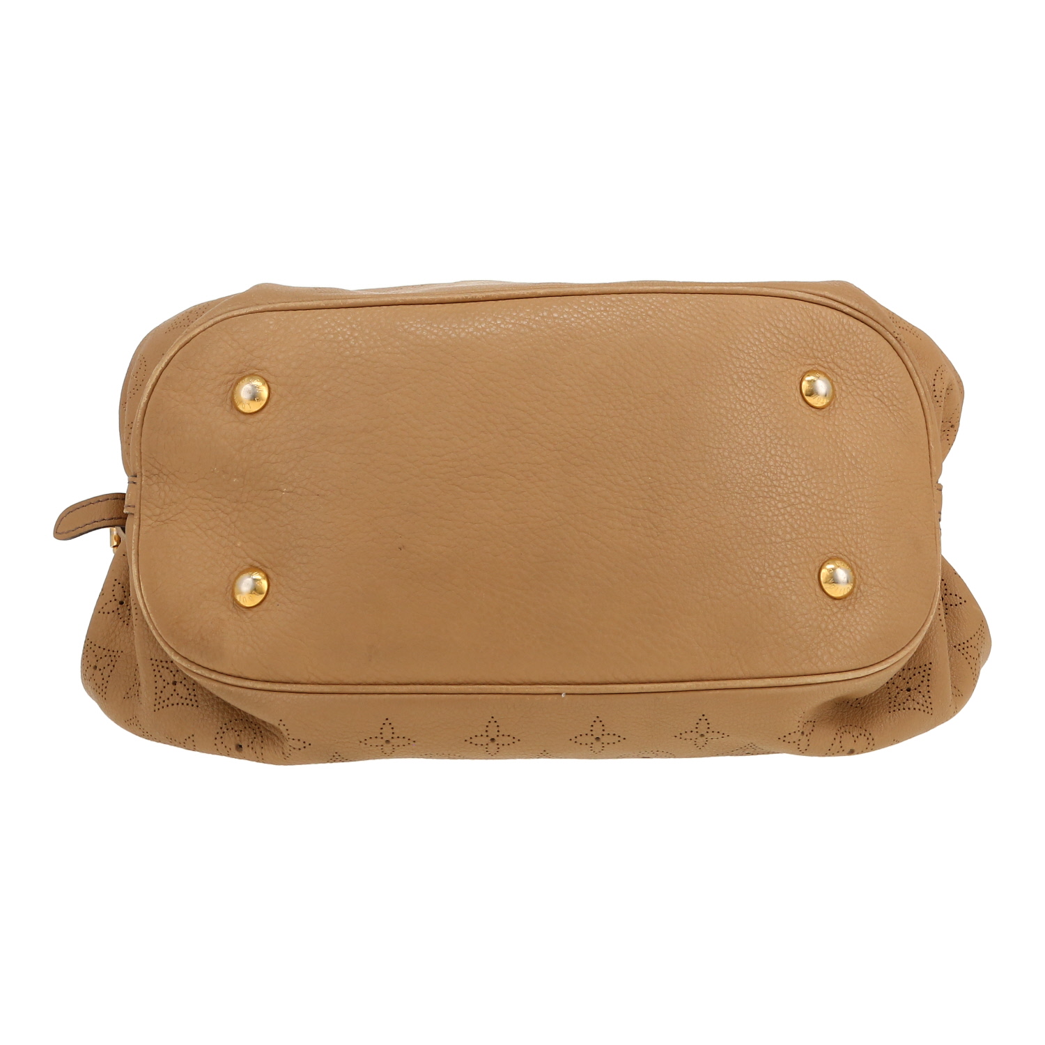 Sac à main Louis Vuitton  L en cuir Mahina beige - Detail D1