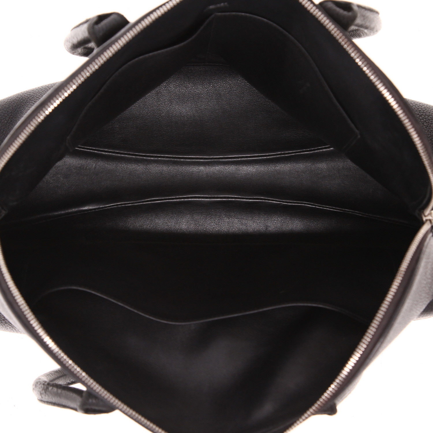 Bolso de mano Hermès  Caravas en cuero togo negro - Detail D3