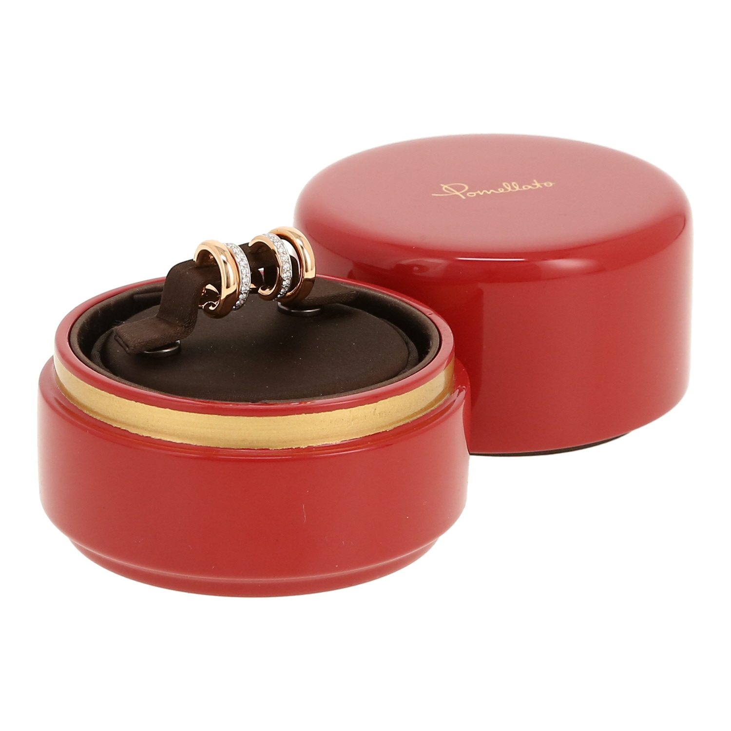 Orecchini a cerchio Pomellato Pomellato Together in oro rosa, oro bianco e diamanti - Detail D2