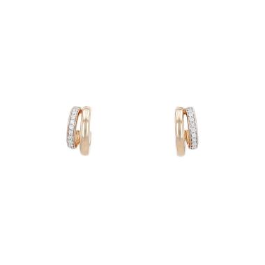 Pomellato Pomellato Together hoop earrings in pink gold, white gold and diamonds