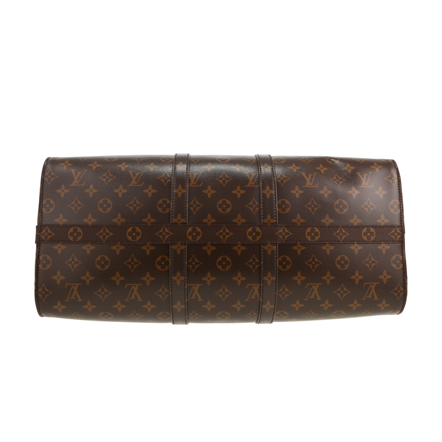 Bolsa de viaje Louis Vuitton  Keepall Editions Limitées en lona Monogram marrón y plateada - Detail D1