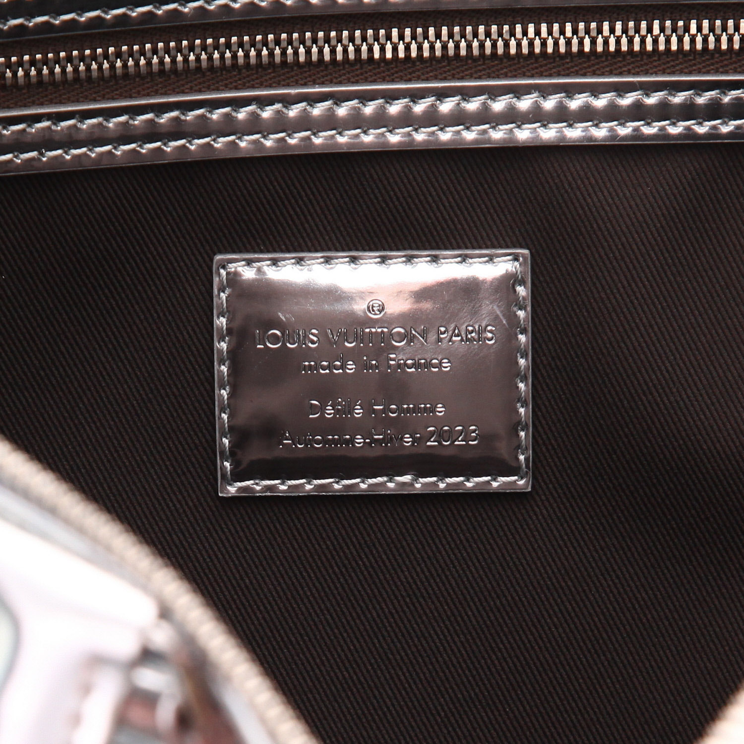 Sac de voyage Louis Vuitton  Keepall Editions Limitées en toile monogram marron et argentée - Detail D2