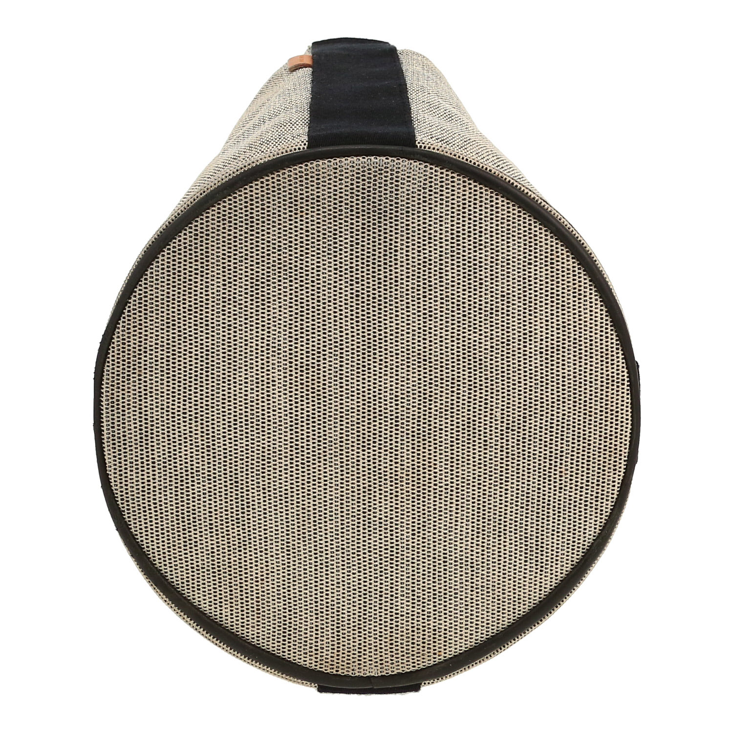 Hermès   handbag  in beige and black canvas - Detail D1