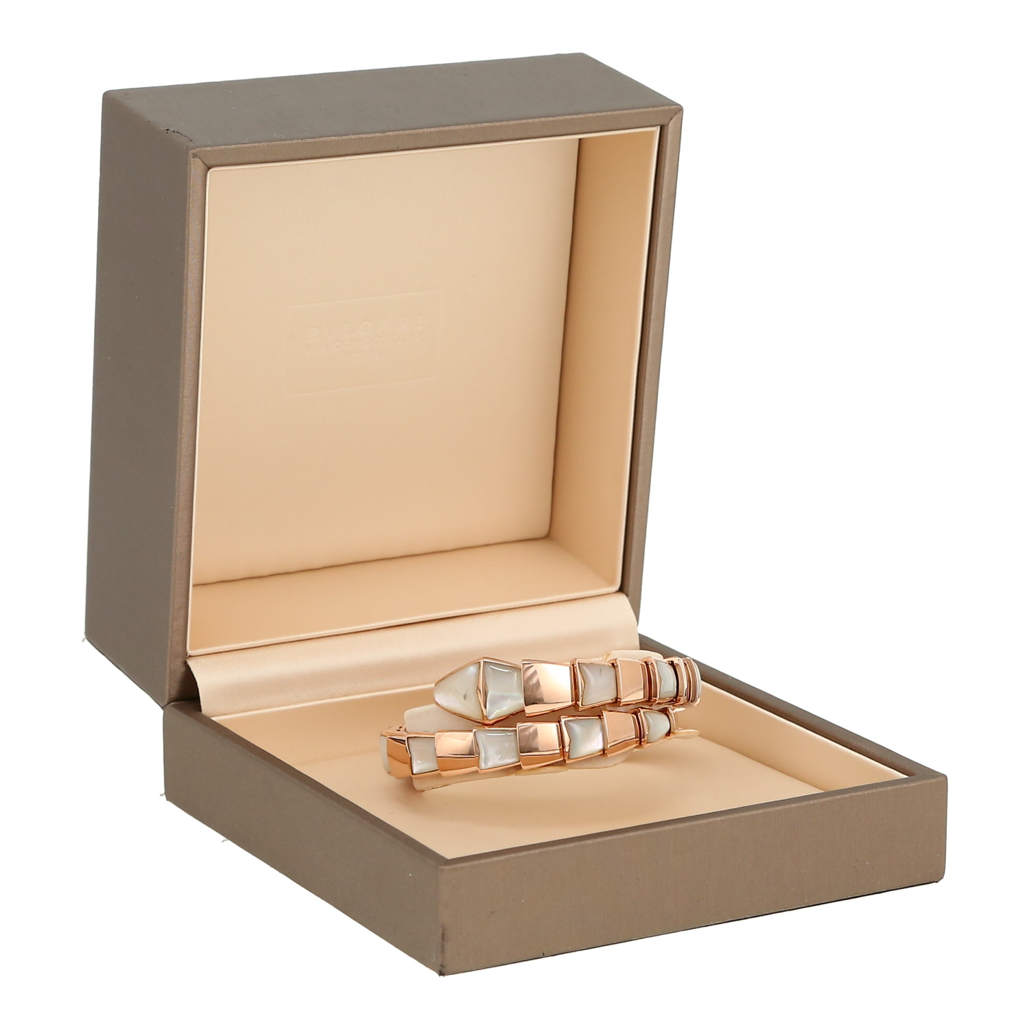 Bulgari Serpenti Viper bracelet in pink gold and mother of pearl
