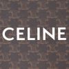 Celine  Vertical shoulder bag  in brown "Triomphe" canvas  and brown leather - Detail D2 thumbnail