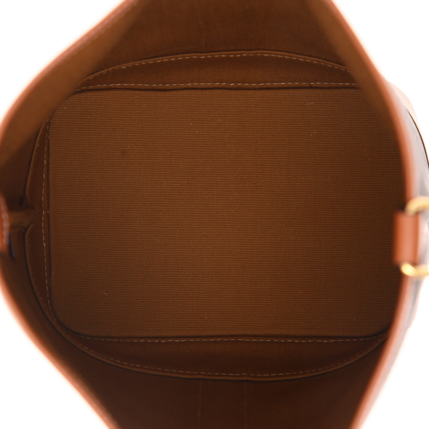 Bolso bandolera Celine  Seau en tejido "Triomphe" marrón y cuero marrón - Detail D3