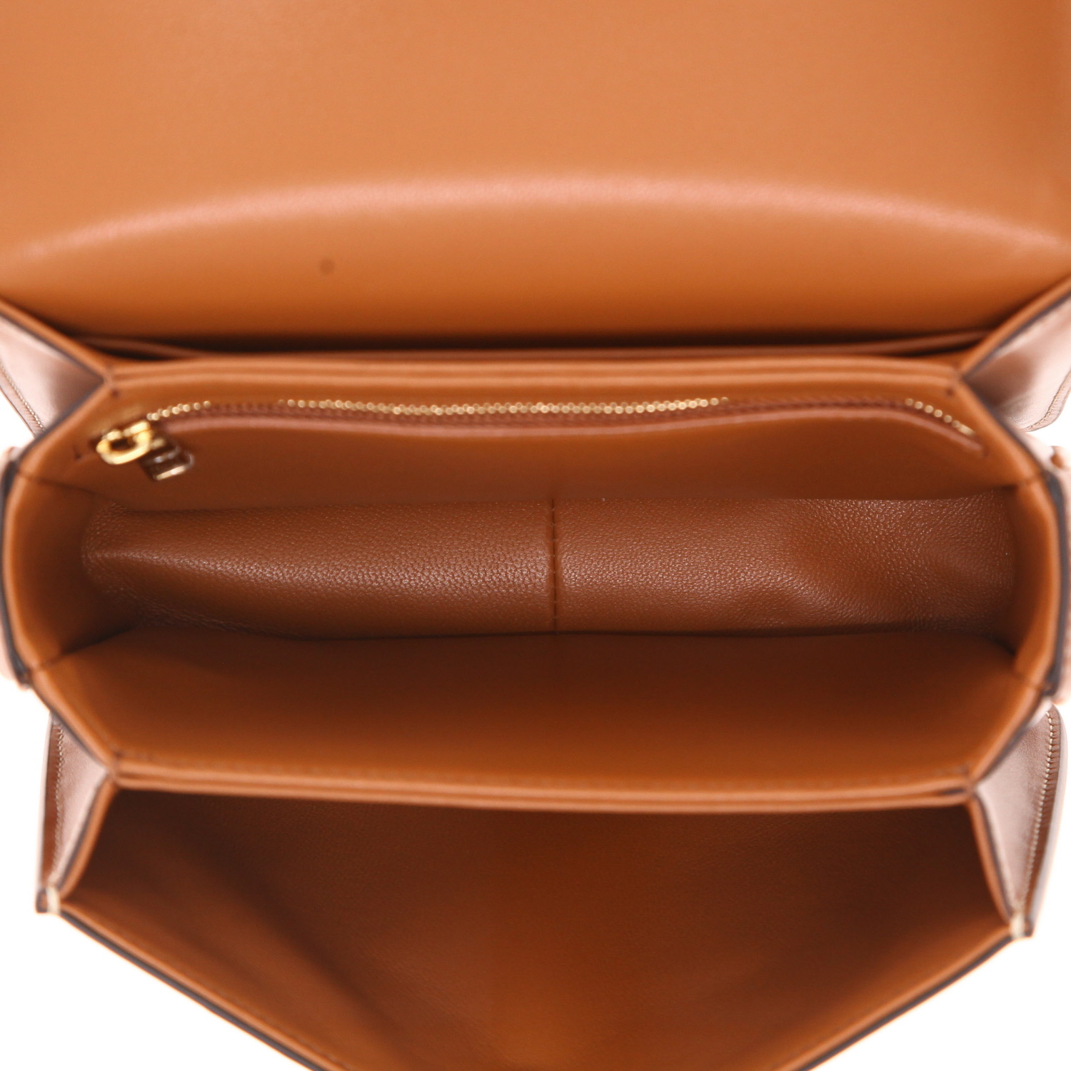 Bolso bandolera Celine  Triomphe Teen en cuero natural - Detail D3