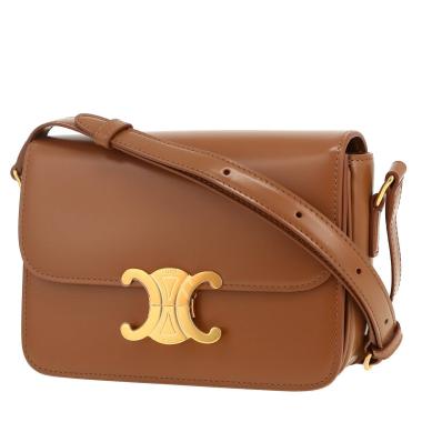 Borsa a tracolla Celine  Triomphe Teen in pelle marrone