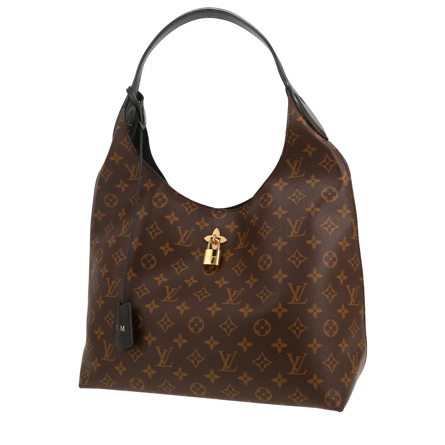 Shopping bag Louis Vuitton  Flower Hobo in tela monogram marrone e pelle nera