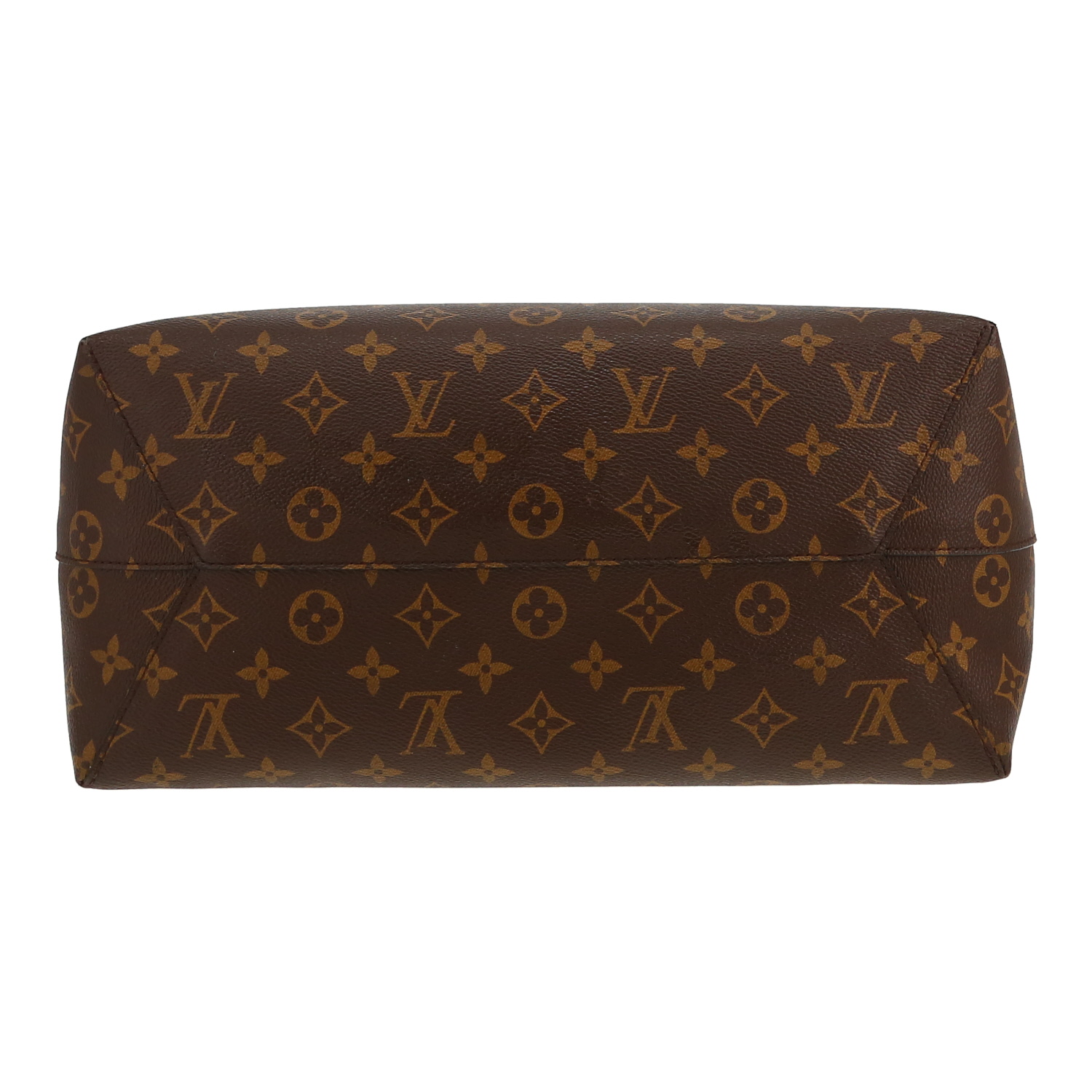 Shopping bag Louis Vuitton  Flower Hobo in tela monogram marrone e pelle nera - Detail D1