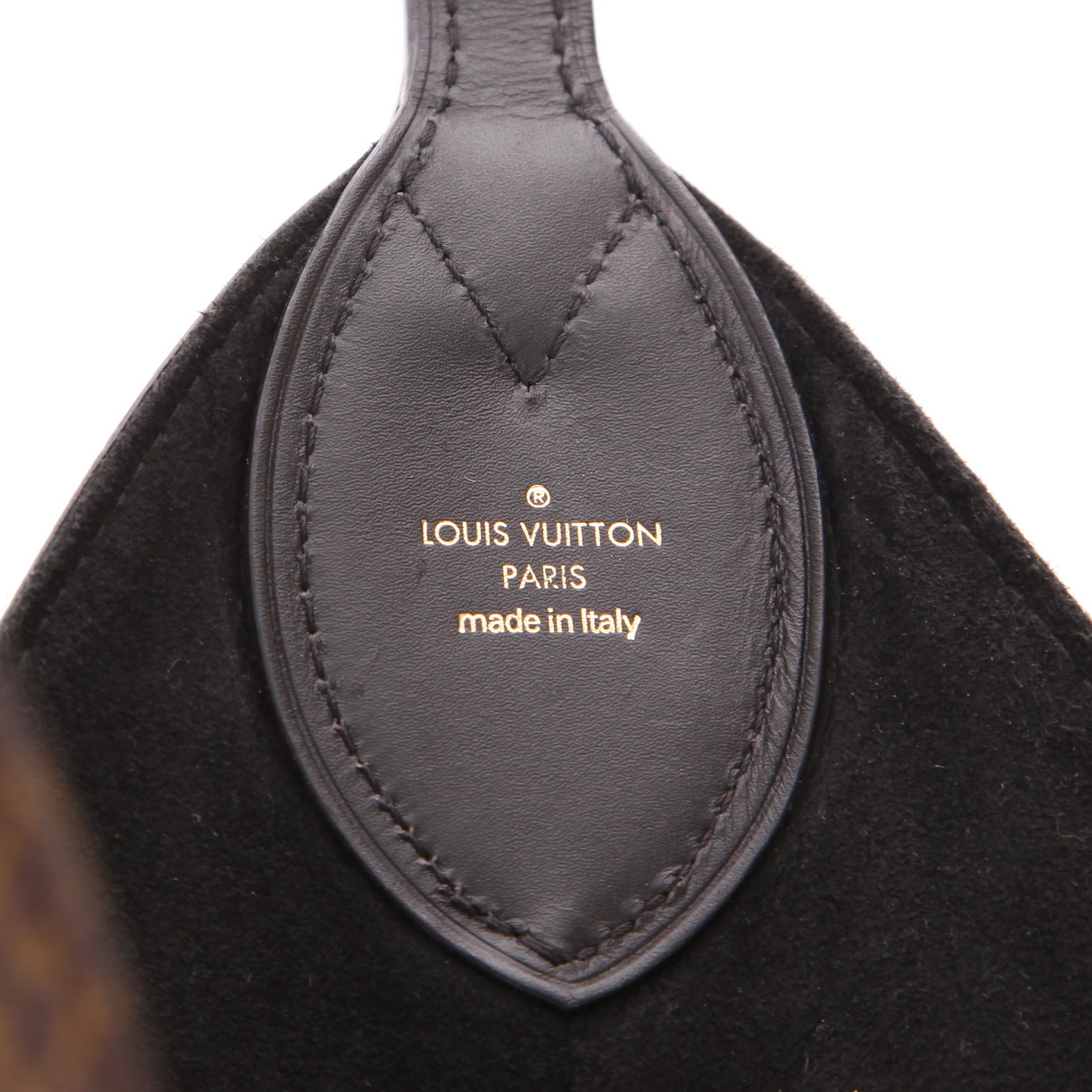 Sac cabas Louis Vuitton  Flower Hobo en toile monogram marron et cuir noir - Detail D2