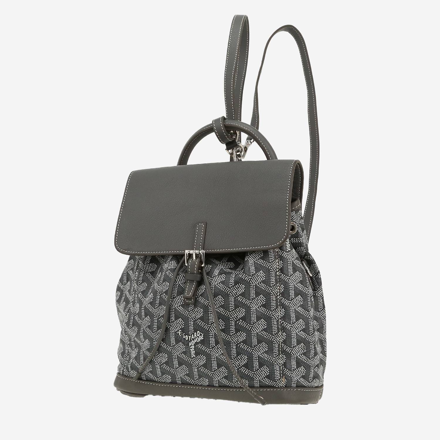 Goyard  Alpin Mini backpack  in grey Goyard canvas  and grey leather