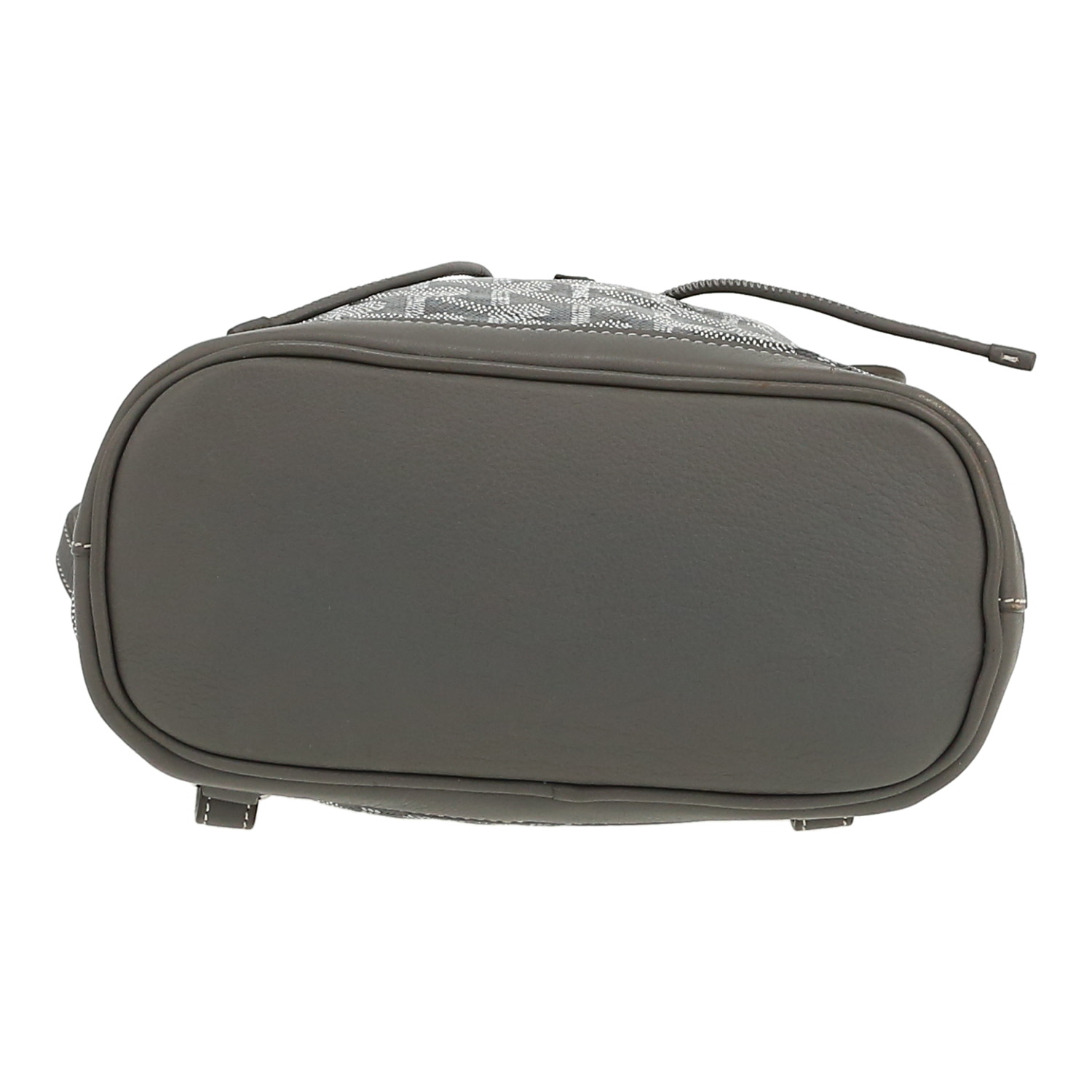 Mochila Goyard  Alpin Mini en tela Goyardine gris y cuero gris - Detail D1