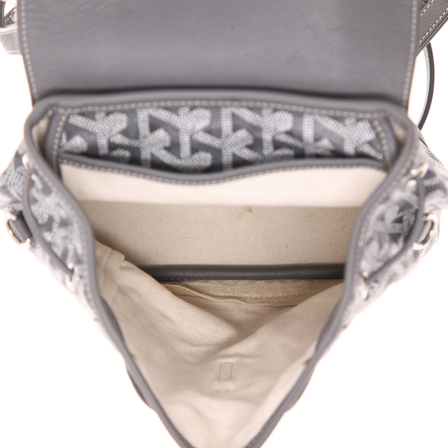 Zaino Goyard  Alpin Mini in tela Goyardine grigia e pelle grigia - Detail D3