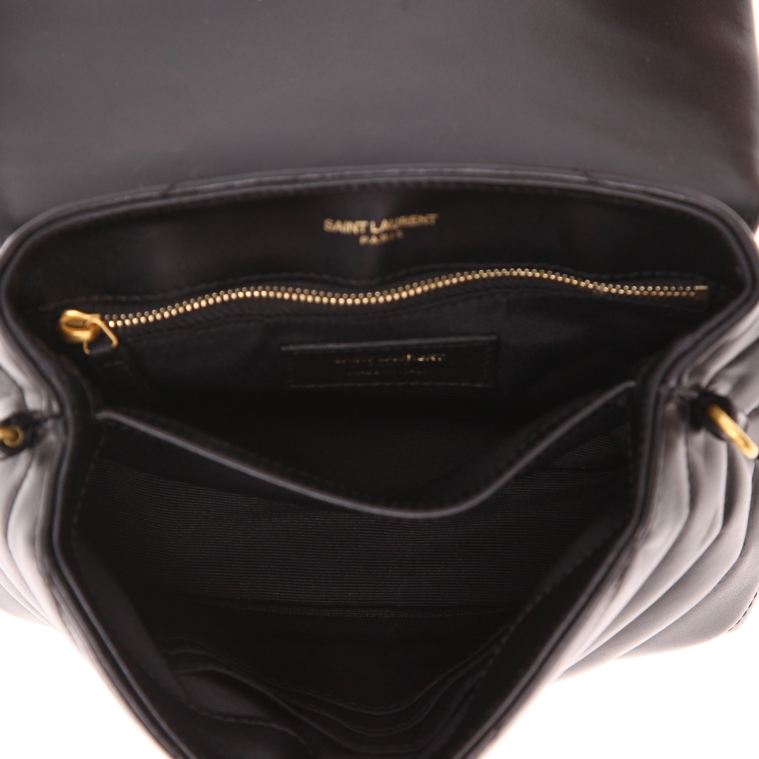 Saint Laurent  Toy Loulou shoulder bag  in black quilted leather - Detail D3