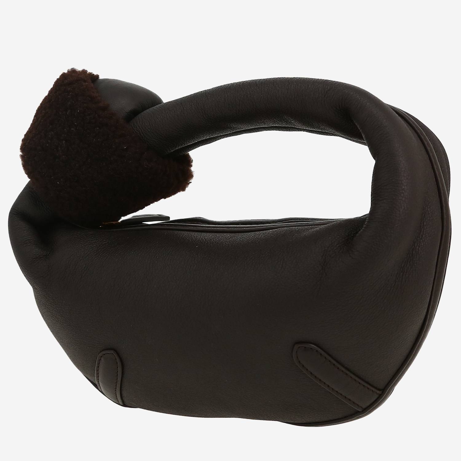Bolso de mano Bottega Veneta  Jodie mini  en cuero de obeja volteado marrón