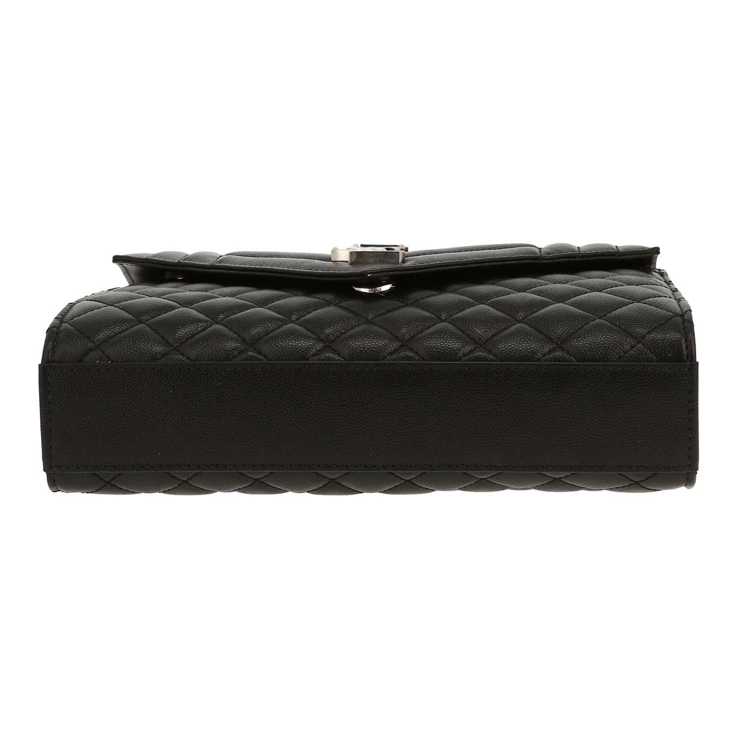 Borsa a tracolla Saint Laurent  Envelope modello medio  in pelle martellata e trapuntata nera - Detail D1