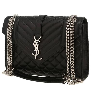Borsa a tracolla Saint Laurent  Envelope modello medio  in pelle martellata e trapuntata nera