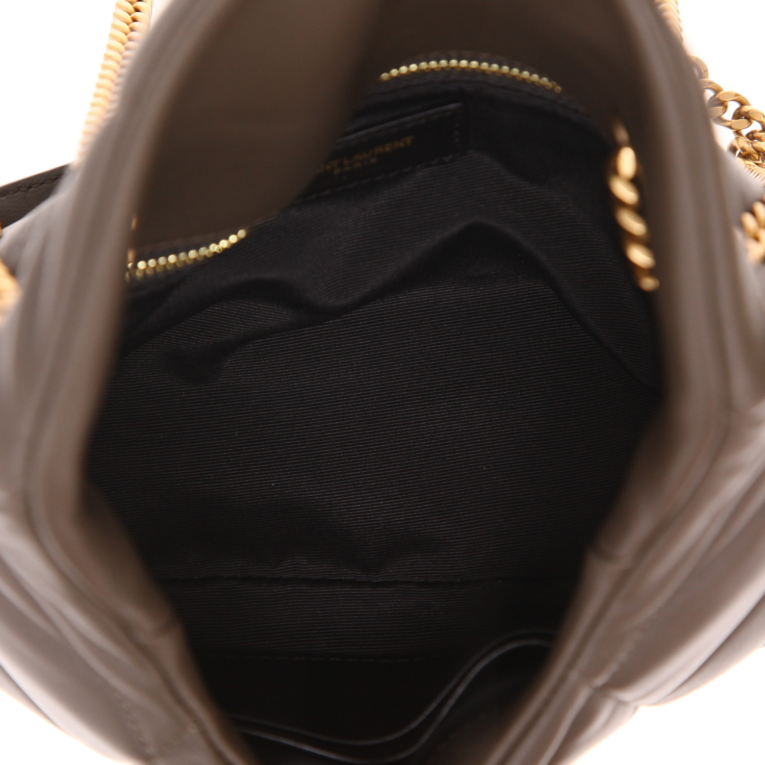 Borsa a tracolla Saint Laurent  Loulou Puffer in pelle trapuntata verde - Detail D3