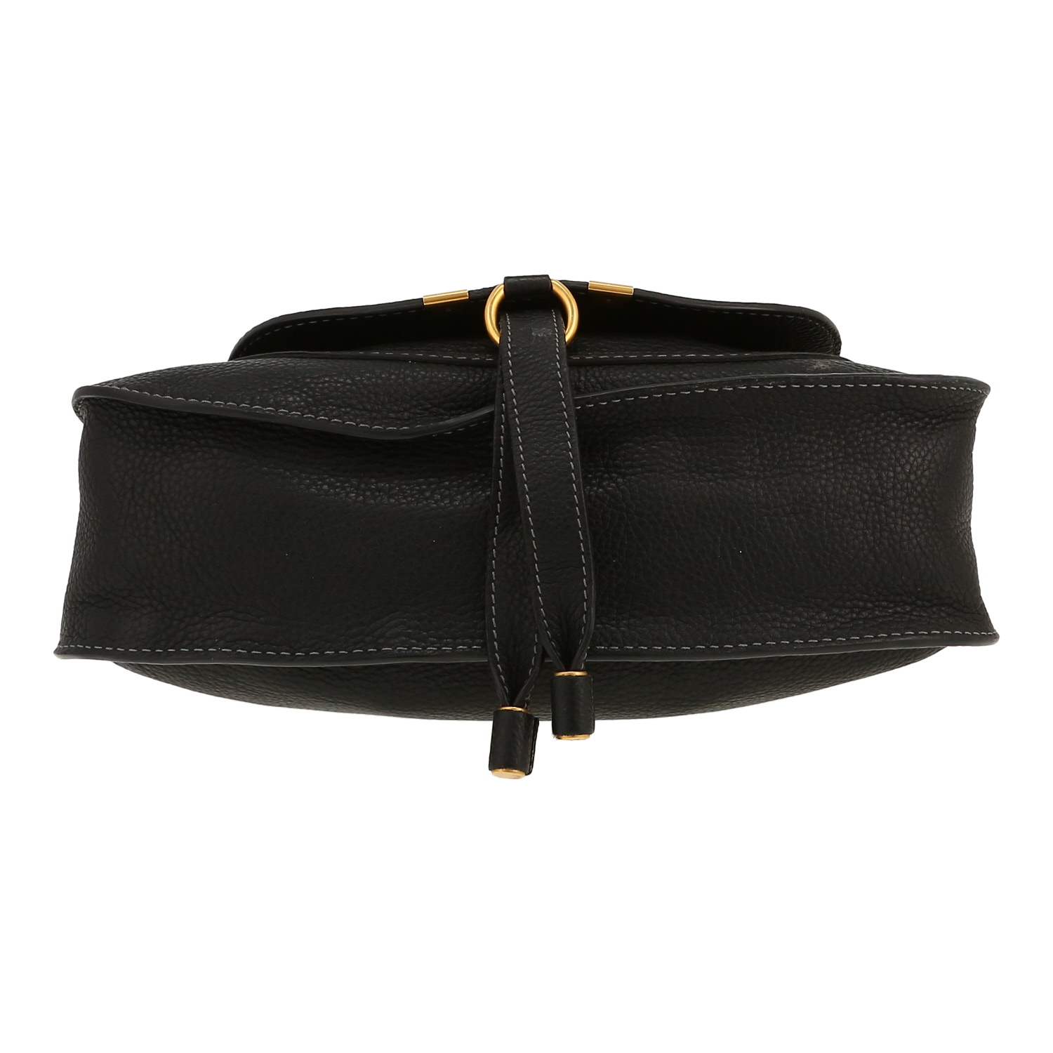 Chloé  Marcie shoulder bag  in black grained leather - Detail D1