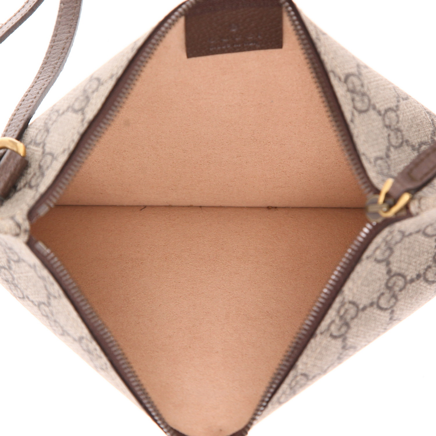 Shopping bag Gucci  Ophidia in tela monogram beige e pelle marrone - Detail D4