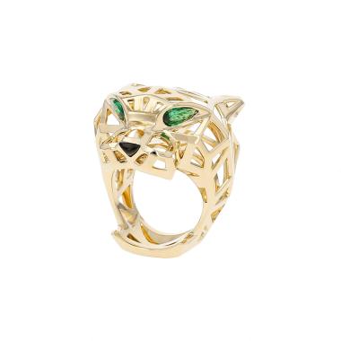 Cartier Panthère ring in yellow gold, onyx and tsavorites