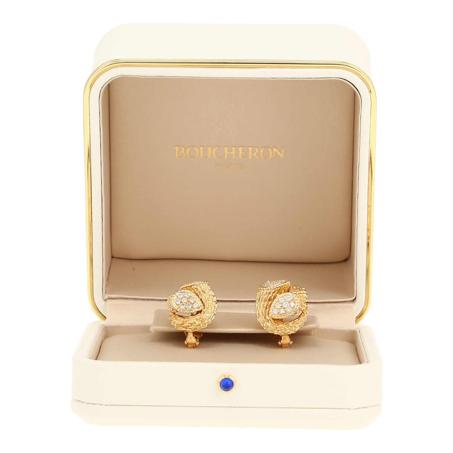 Paire de boucles d'oreilles Boucheron Serpent Bohème en or jaune et diamants - Detail D2