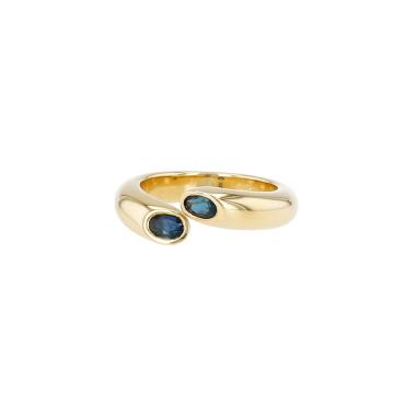 Sortija Cartier Ellipse de oro amarillo y zafiros