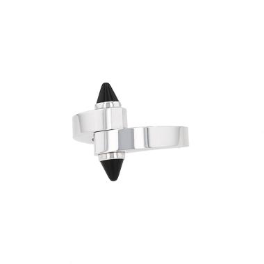 Opening Cartier Menotte ring in white gold and onyx