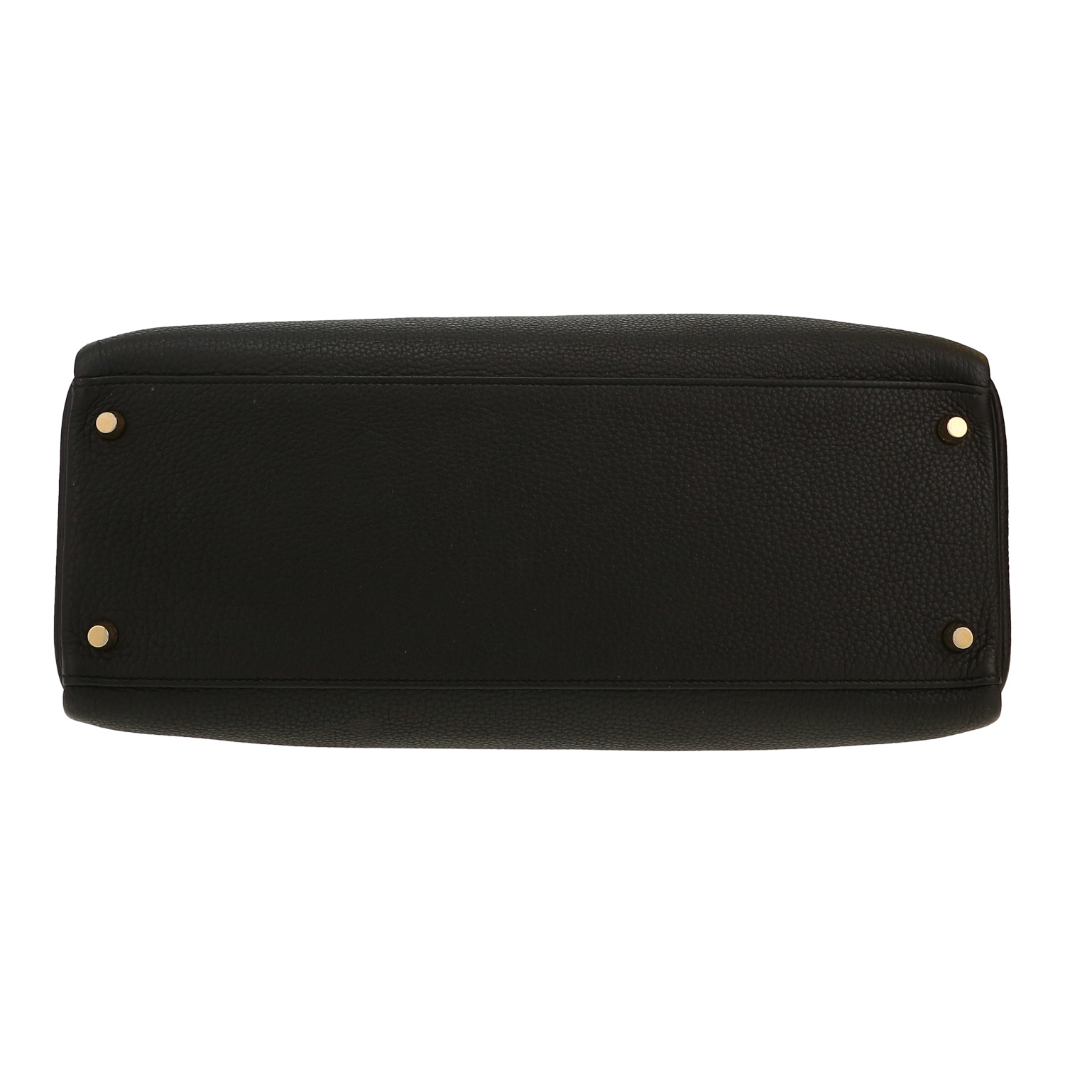 Bolso de mano Hermès  Kelly 35 cm en cuero togo negro - Detail D1