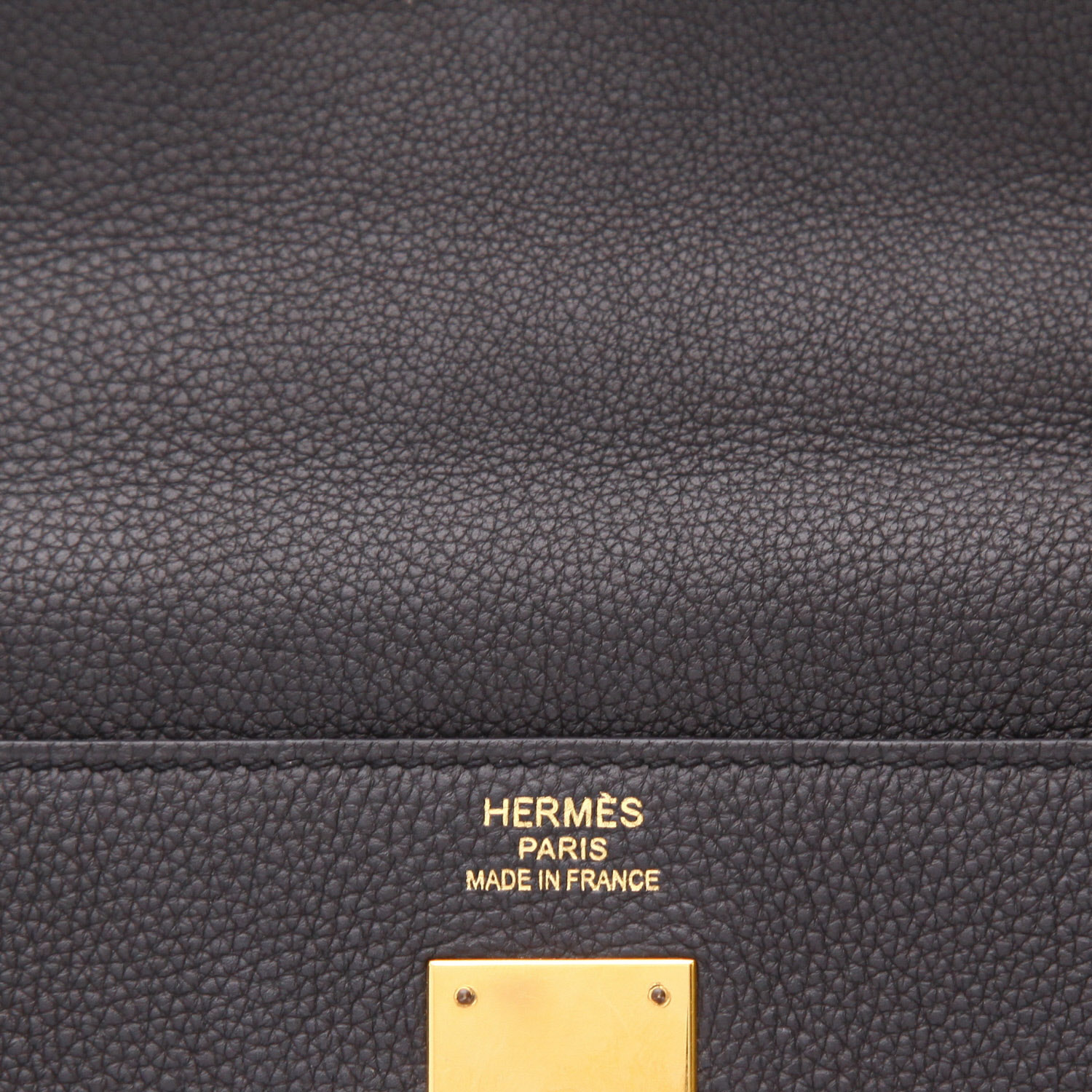 Bolso de mano Hermès  Kelly 35 cm en cuero togo negro - Detail D2