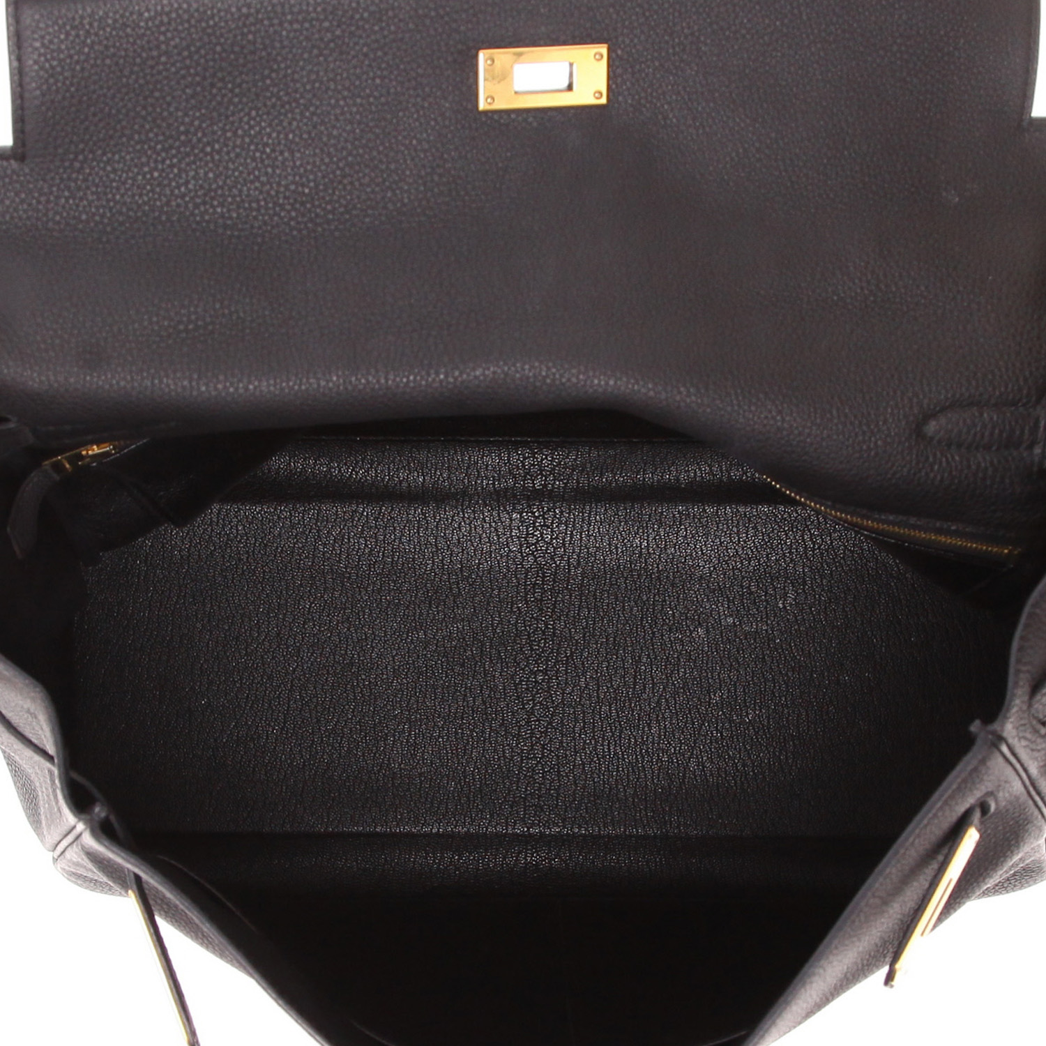 Borsa Hermès  Kelly 35 cm in pelle togo nera - Detail D4