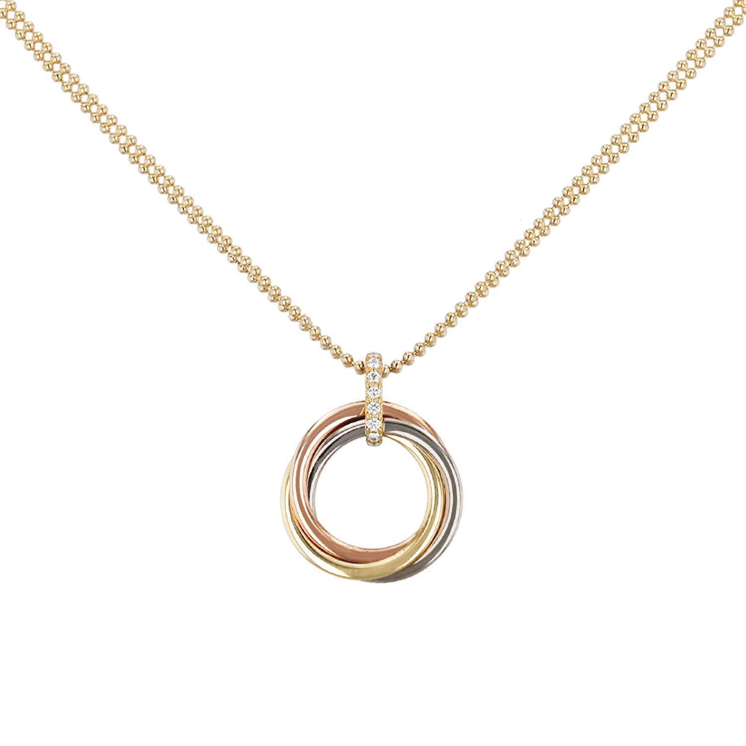 Pendentif Cartier Trinity en 3 ors et diamants