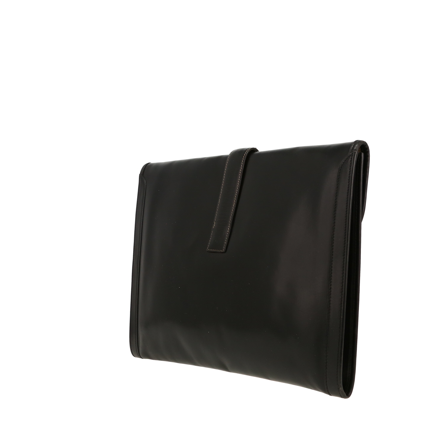 Hermès  Jige pouch  in black box leather - Detail D5