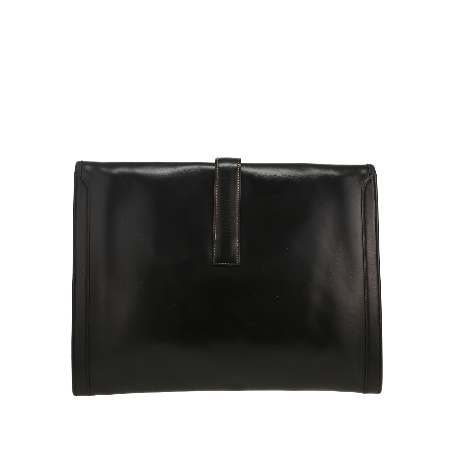 Hermès  Jige pouch  in black box leather - Detail D6