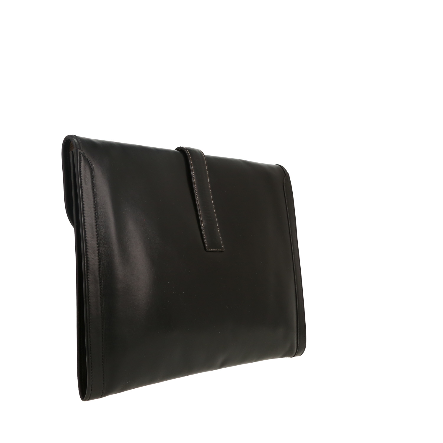 Bolsito de mano Hermès  Jige en cuero box negro - Detail D7