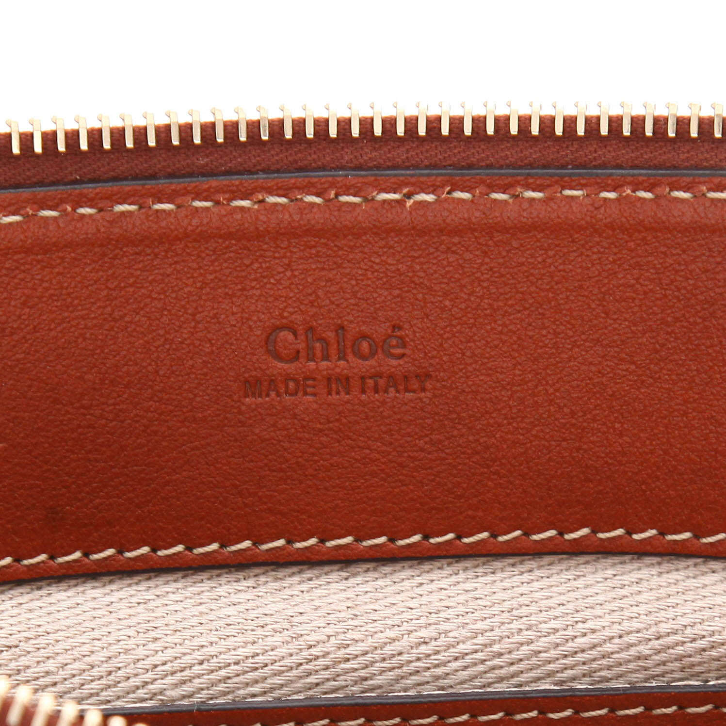 Sac bandoulière Chloé  Edith en cuir marron - Detail D2