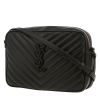 Saint Laurent  Lou Sac Caméra shoulder bag  in black chevron quilted leather - 00pp thumbnail